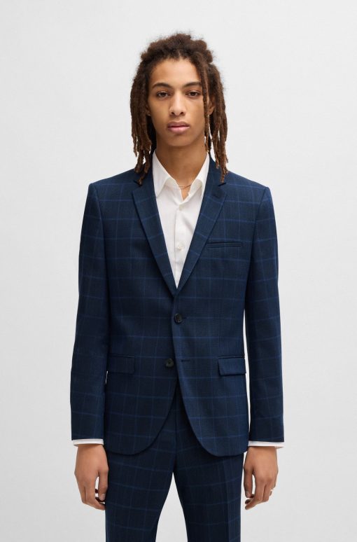 Hugo Boss Sport Coats-Extra-slim-fit suit jacket in performance-stretch cloth-boss near me