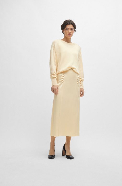 Hugo Boss Skirts-High-waisted A-line skirt with gathered details-hugo boss outlet - Image 2