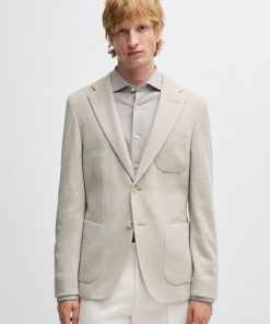 Hugo Boss Sport Coats-Slim-fit blazer in virgin wool, cotton and cashmere-hugo boss sale