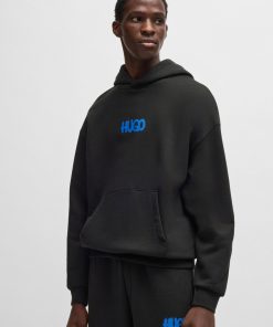 Hugo Boss Tracksuits-Cotton-terry hoodie with Happy HUGO logo on back-boss near me