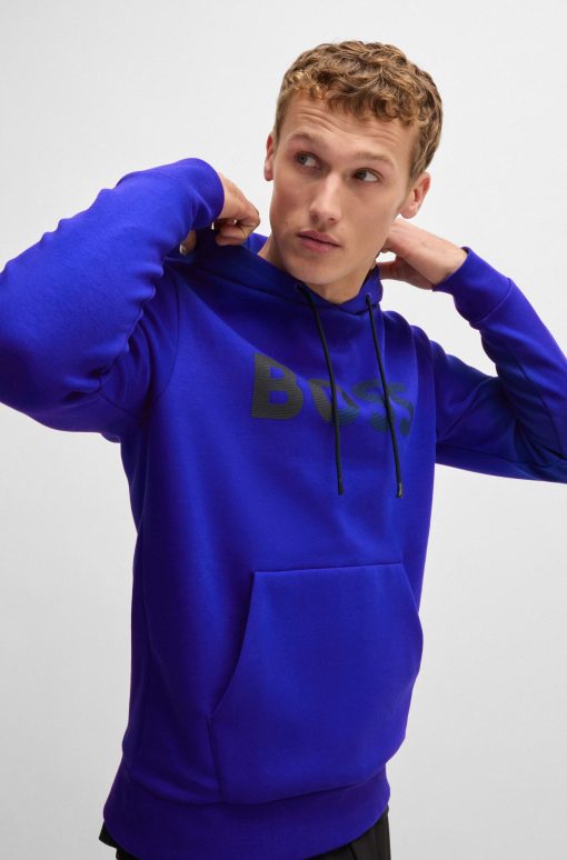 Hugo Boss Tracksuits-Regular-fit hoodie with logo print-boss store near me - Image 2