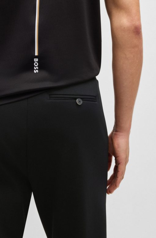 Hugo Boss Sweatshirts and Jogging Pants-BOSS x Matteo Berrettini Regular-fit trousers in stretch gabardine with logo detail-hugo boss outlet - Image 2