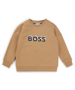 Hugo Boss-Kids’ fleece sweatshirt with embossed logo-hugo boss outlet