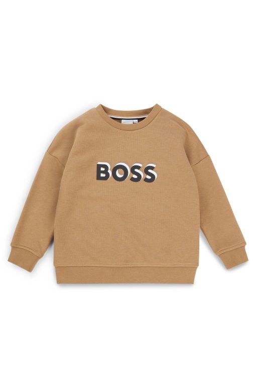 Hugo Boss-Kids' fleece sweatshirt with embossed logo-hugo boss outlet