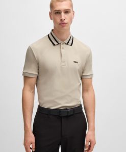 Hugo Boss Polo Shirts-Interlock-cotton polo shirt with logo detail-hugo