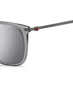 Hugo Boss Eyewear-Gray-acetate sunglasses with red accents-boss outlet 2