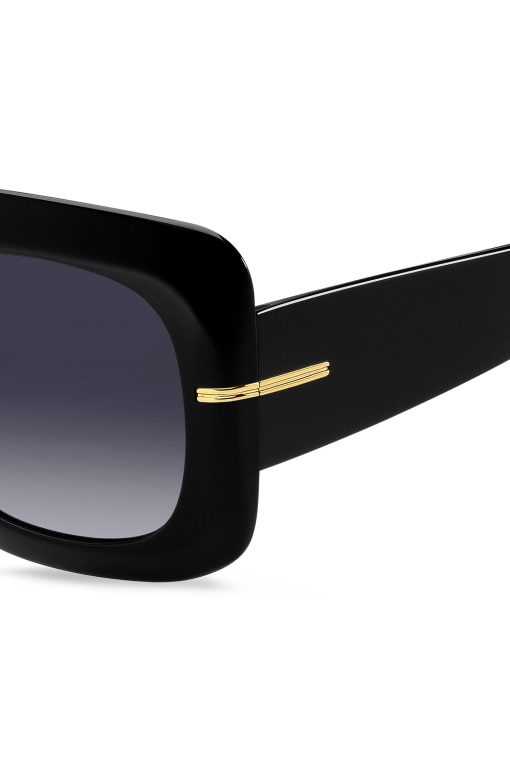 Hugo Boss Eyewear-Black-acetate sunglasses with gold-tone hinges-boss outlet - Image 2