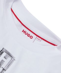 Hugo Boss-Kids’ loose-fit cotton T-shirt with marker-style logo-hugo boss outlet 2