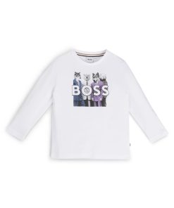 Hugo Boss-Kids’ long-sleeved T-shirt with new-season artwork-hugo by hugo boss