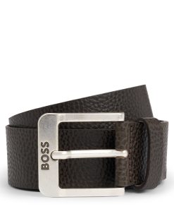 Hugo Boss Belts-Italian-leather belt with logo buckle-hugoboss