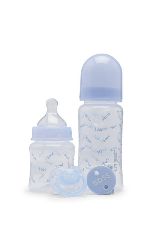 Hugo Boss-Gift-boxed set of baby bottles, dummy and clip-hugo by hugo boss