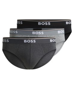 Hugo Boss Underwear-Three-pack of stretch-cotton briefs with logo waistbands-boss near me