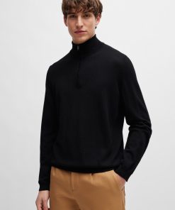 Hugo Boss Sweaters and Cardigans-Slim-fit sweater in extra-fine merino wool-boss store near me