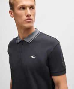 Hugo Boss Polo Shirts-Interlock-cotton regular-fit polo shirt with logo detail-boss outlet 2