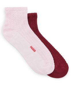 Hugo Boss Underwear, Pajamas, and Socks-Two-pack of quarter-length socks with logo details-hugoboss