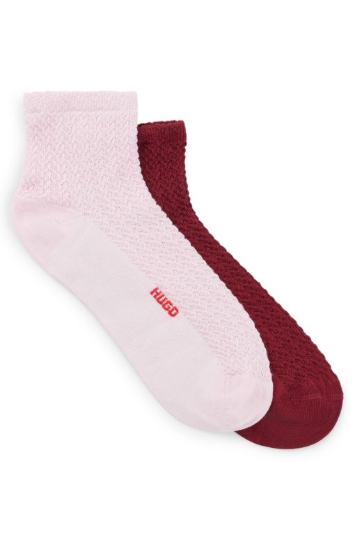 Hugo Boss Underwear, Pajamas, and Socks-Two-pack of quarter-length socks with logo details-hugoboss