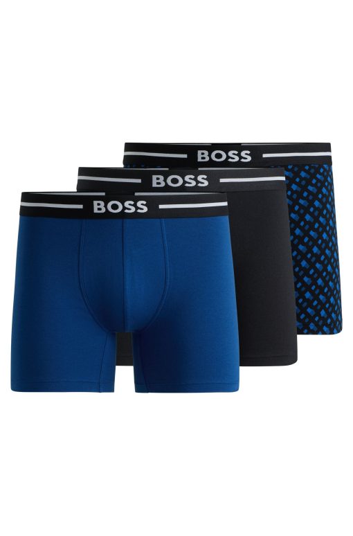 Hugo Boss Underwear-Three-pack of stretch-cotton boxer briefs-hugo boss outlet