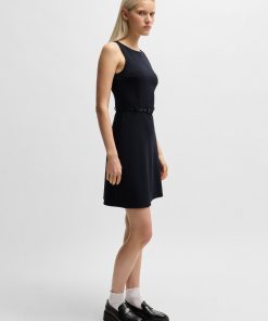 Hugo Boss Dresses-A-line dress with buckled belt-hugo boss near me 2