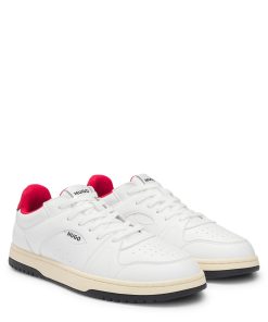 Hugo Boss Sneakers-Faux-leather lace-up trainers with logo details-hugo boss near me