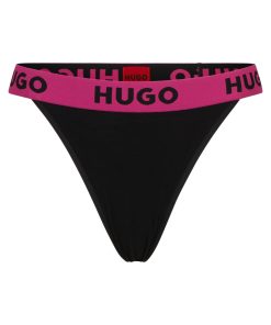 Hugo Boss Underwear, Pajamas, and Socks-Stretch-jersey string briefs with branded waistband-hugo boss store near me