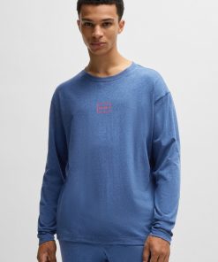 Hugo Boss Sweatshirts and Jogging Pants-Stretch-cotton relaxed-fit T-shirt with logo print-boss hugo