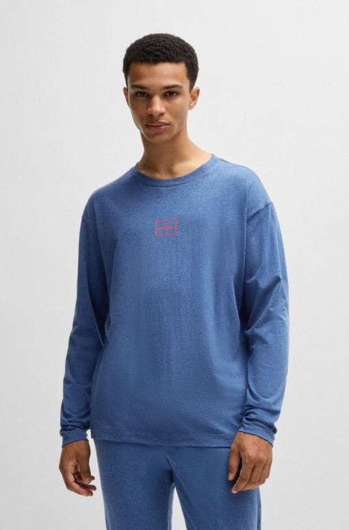 Hugo Boss Sweatshirts and Jogging Pants-Stretch-cotton relaxed-fit T-shirt with logo print-boss hugo