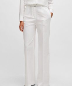 Hugo Boss Pants-Relaxed-fit trousers in a linen blend-hugo by hugo boss