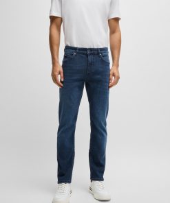 Hugo Boss Pants-Slim-fit jeans in blue knitted stretch denim-hugo boss sale