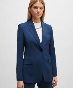 Hugo Boss Tailored Jackets-Regular-fit jacket in melange virgin wool-boss outlet