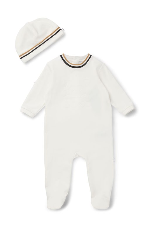 Hugo Boss-Gift-boxed sleepsuit and hat set for babies-boss outlet