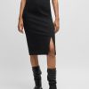 Hugo Boss Skirts-Knitted pencil skirt with ribbed structure-boss hugo 4