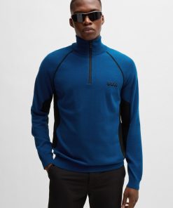 Hugo Boss Sweaters and Cardigans-Sweater with color-blocking and logo-boss store near me