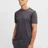 Hugo Boss T-Shirts-Stretch-cotton T-shirt with tape trims-boss near me 3