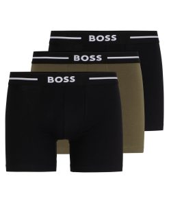 Hugo Boss Underwear-Three-pack of boxer briefs with logo waistbands-boss near me