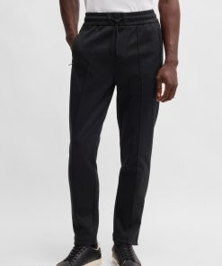 Hugo Boss Sweatshirts and Jogging Pants-Regular-fit tracksuit bottoms in mercerized cotton-hugo boss store near me