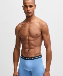 Hugo Boss Underwear-Three-pack of boxer briefs with logo stripe waistbands-boss store near me 2