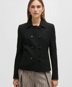 Hugo Boss Tailored Jackets-Extra-slim-fit jacket in tweed-hugo boss store near me