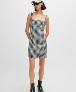 Hugo Boss Dresses-Mini dress with houndstooth pattern-boss near me 2