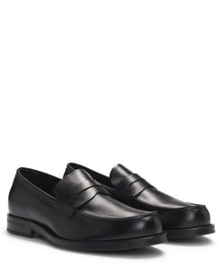 Hugo Boss Business Shoes-Dressletic slip-on penny loafers in leather-hugo boss near me