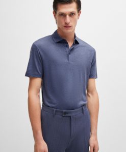 Hugo Boss Polo Shirts-Slim-fit polo shirt with striped collar-boss store