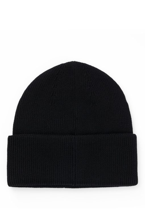 Hugo Boss Hats and Gloves-BOSS Ski virgin-wool beanie hat with logo badge-boss hugo - Image 2