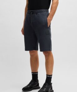 Hugo Boss Sweatshirts and Jogging Pants-Relaxed-fit shorts with hexagonal quilting-hugo