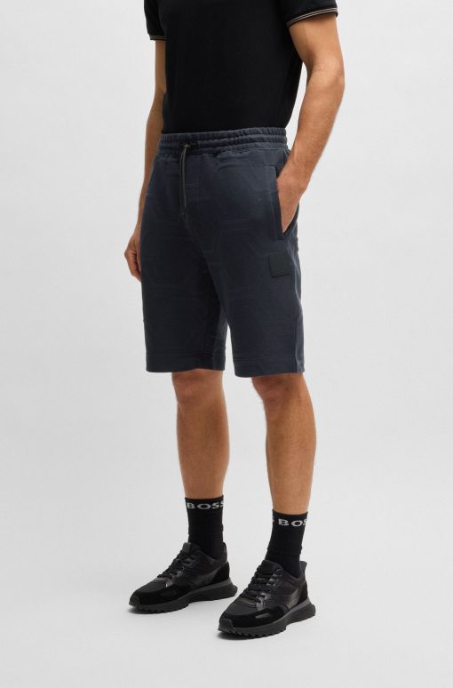 Hugo Boss Sweatshirts and Jogging Pants-Relaxed-fit shorts with hexagonal quilting-hugo