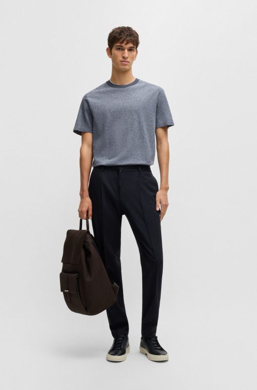 Hugo Boss-Slim-fit trousers in a structured stretch-wool blend-hugo boss near me - Image 2