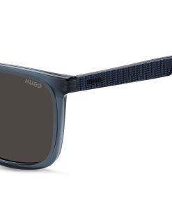 Hugo Boss Eyewear-Blue sunglasses with textured temples-hugo boss near me 2