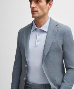 Hugo Boss Suits-Slim-fit suit in a micro-patterned wool blend-hugo boss outlet