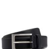 Hugo Boss Belts-Leather belt with logo and dark ruthenium hardware-boss outlet 3