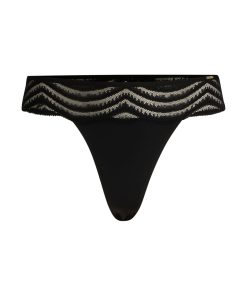 Hugo Boss Underwear, Pajamas, and Socks-Lace-trim thong with logo detail-boss hugo