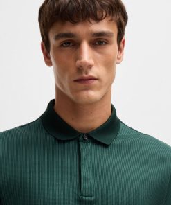 Hugo Boss Polo Shirts-Long-sleeved polo shirt in cotton with concealed placket-boss outlet 2