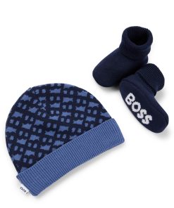 Hugo Boss-Gift-boxed hat and slipper set for babies-boss store